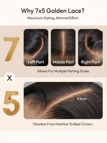 UNice Tóc giả Hair Bye Bye Knots màu đen tự nhiên điểm xuyết nâu vàng, kiểu sóng nước, kích thước 7x5 inch, không đường nối, có mái, đã được cắt, tẩy trắng và tỉa gọn gàng, không cần keo dán, kiểu tóc gợn sóng biển hoàn hảo cho mùa hè, đường chân tóc trong suốt, tóc giả Uniwigs. - SNATURAL/27 - Xem 11