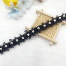 1 件 2.5 厘米宽欧根纱蕾丝串珠饰边，DIY 服装、舞蹈服装、包袋、配饰工艺品 - 彩色 - 查看 12
