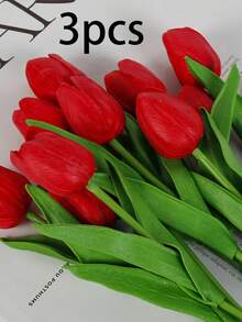 3/10 件人造郁金香花装饰，逼真的假郁金香花束，适用于家庭、办公室、婚礼、派对、花园装饰、客厅、卧室、餐桌、室内室外 - 粉色 - 查看 15