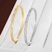 1pc Minimalist Hollow Letter D Shaped Chain Design Cubic Zirconia Inlaid Women Bracelet - Multicolor - View 7