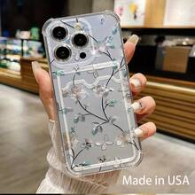 Funda para móvil con ranura para tarjetas. Compatible con phone 16, 15, 14, 13, 12 y 11. Permite guardar tarjetas y fotos. Diseño elegante y sencillo, transparente, esquinas reforzadas, anticaídas, con orificios para tarjetas. - Colores mixtos 1 - Ver 4