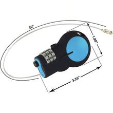 TSA Approved Padlock Bike Lock For Luggage + Travel Set Your Combo W 30in Retractable Steel Cable Blue One Size - Blue - View 6
