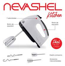 Batidora de Mano 7 Velocidades Nevashel Ad-6633B - Tipo de Enchufe A USA (110-127V) - Ver 4