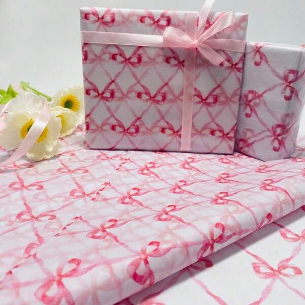 10/50/100pcs Pink & Red Mesh Bow Gift Wrapping Paper, Suitable For DIY Crafts, Party Favors, Bouquet Wrapping, Shoes & Clothing Packaging, Holiday & Birthday Gift Packaging Decoration