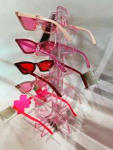 Sunglasses Holder, Sunglasses Stand, Eyeglass Holder, Organizer Stand For 6 Pairs Of Sunglasses - Pink - View 5