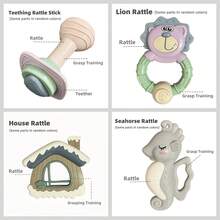 1 套婴儿摇铃玩具，全新动物造型，早教感官摇铃，新生儿必备，婴儿抓握训练，手摇摇铃玩具套装，适合日常玩耍，生日/万圣节/复活节/圣诞节礼物，适合男孩和女孩（部分颜色随机）