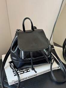 女士简约设计水桶背包，流行款式，2025年新款 - 黑色 - 查看 8