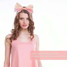 Hairband Large Knotted Bow Headbands For Women Wide Turban Headband With Bow Pink Stylish Hair Accories For Women And  Choice Versatile For Any Occasion - 粉色 - 查看 5