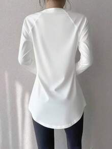 女士健身瑜伽上衣，速干运动衫，适合跑步、健身房锻炼，弹力压缩打底衫