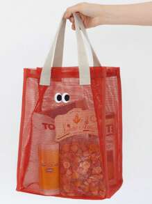 大眼睛透气网眼旅行沙滩游泳洗漱用品收纳手提包