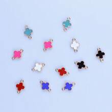 10 peças/conjunto Estilo Coreano Trevos de Liga Pingente de Óleo DIY Brincos Pulseira Encantos Feitos à Mão, Adequado Para Amigos/Família/Professores/Amantes/Homens e Mulheres/Aniversário/Reunião/Presente Perfeito/Festa