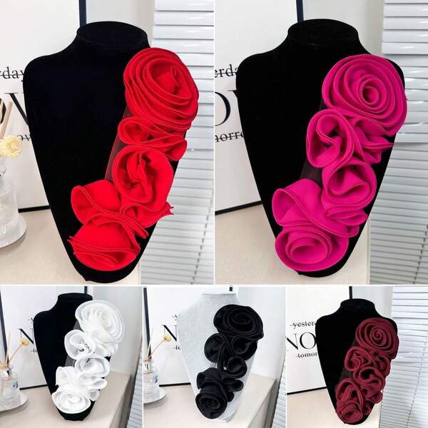 全新多色 3D 手工褶皱胸花 DIY 服装配饰，适用于婚纱、舞裙和其他装饰