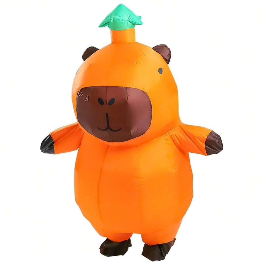 成人充气水鼠服装，适合角色扮演派对，全身充气水鼠服装，万圣节服装 - 棕色 - 查看 1