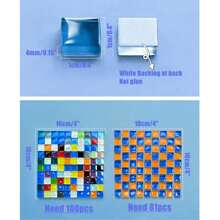 200/400/600pcs Mosaic Tiles Squares Crystal Mosaic Glass Tile For Crafts, And Decoration For Crafts, Handmade And Decoration Handmade Gift Festival DIY Material Home Decoration (Mixed Colors) ﻿