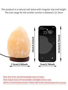 1 件天然喜马拉雅 USB 供电盐灯，LED 水晶盐灯照明灯具，卧室助眠灯，客厅装饰，800g-1200g 重量变化 - 彩色 - 查看 12