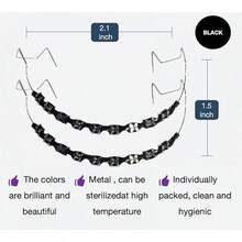 2PCS One Step Braces With Fashion Power Chain Metal Bracket And Wire - Easy Stall Orthodontist Dental Student Practice (Pink) - Black - View 2