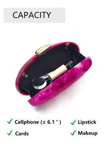 1 pieza Elegante bolso de mano de acrílico púrpura para mujer, bolso de noche minimalista con efecto de mármol para fiesta, boda, baile de graduación, banquete