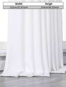 1pc Solid Single Panel Sheer Curtain, Rural Living Room, Bedroom, Bay Window, Balcony, White Gauze Curtain - Multicolor - View 14