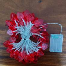 1 件 LED 红色心形灯串，浪漫仙女灯，适用于求婚、家居装饰、节日派对、酒吧、女孩卧室，电池供电 - 紅愛心燈串 - 查看 13