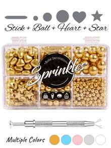 Hỗn hợp trang trí bánh rắc sang trọng 6 ô 6 ngăn tiệc cưới sinh nhật bánh cupcake tráng miệng ngày lễ tình nhân - Nhiều màu - Xem 2