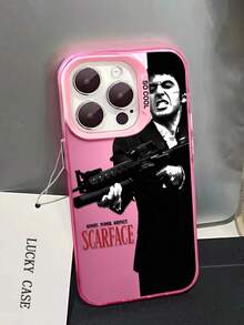 1pc Handsome And Cool Man Compatible With Apple Phone 16/15/14/13/12/11/ProMax/Pro/Plus/Xs Max/XS/X, For Compatible With Sam Galaxy S22/S23/S24/S25/Plus/FE/Edge/Ultra Fall Prevention Anti-Shock, Anti-Slip, Anti-Drop, Camera Lens Protection, Silicone Anti Wear Phone   ﻿ - 粉色 - 查看 5