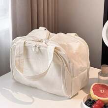 Multineos Comercial Large Capacity Portable Cosmetic Bag Travel Portable Cosmetic Wash Storage - Beis - Ver 2