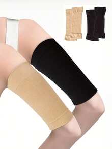 1/2 对压缩手臂和手腕套 - 肘部支撑，适合瑜伽、健身和日常穿着 - 透气尼龙材质，混合颜色，手臂收紧袖子|透气面料