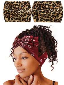 1 件新款豹纹头带，女士运动瑜伽健身发带，吸汗宽印花头巾发饰，学校用品，学院风，头带秋季配饰秋冬度假装女士 - 彩色 - 查看 1