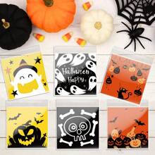 30pcs/ Pack Halloween Pumpkin Ghost Zipper Self-Sealing Candy Bag, Suitable For Halloween Party Decoration Candy Packaging, Halloween Party Gift, And Gift Packaging Candy.