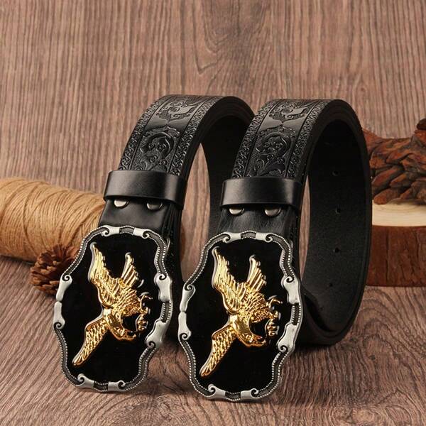 1 stuk Unisex Universele Boho Animal Eagle Gesp PU Leren Riem, Zinklegering Decoratie, Geschikt voor Jeans, Alle Seizoenen, Casual, Zakelijk, Vriendje Echtgenoot Vader Vader Mannen Cadeau, Dagelijkse Kleding, Mode, Tiener, Buiten, Vakantie, Sport, Reizen, Straat, Boho, Vintage