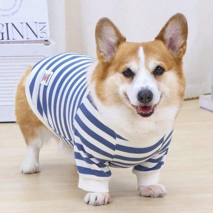 Summer New Pet Dog & Cat Clothes, Thin Vest For Medium & Small Dogs, Plus Size For Pomeranian, Shiba Inu, Corgi - Blue - View 1