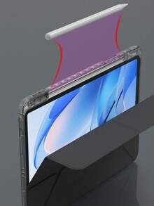 纯色基础款平板电脑保护套，透明亚克力材质，兼容 iPad Air 11/13 M2/2025/M3，支持多角度 Y 型支架，兼容 A16 11/2024、Air 5、Air 4、10.9 英寸/9/8/7 英寸、10.2 英寸/5/6 英寸、9.7 英寸/10 英寸（2021 款）、Pro 11/12.9 英寸、Mini 6/7，带笔槽，支持自动唤醒/睡眠功能，黑色，专业办公商务礼品。 - 黑色 - 查看 5