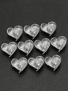 8颗/套 不对称心形条纹水钻金属纽扣，用途广泛，可用于衬衫、开衫、连衣裙、西装、外套、夹克、DIY鞋子、帽子、包包、礼品盒、手工艺品等。 - 彩色 - 查看 5