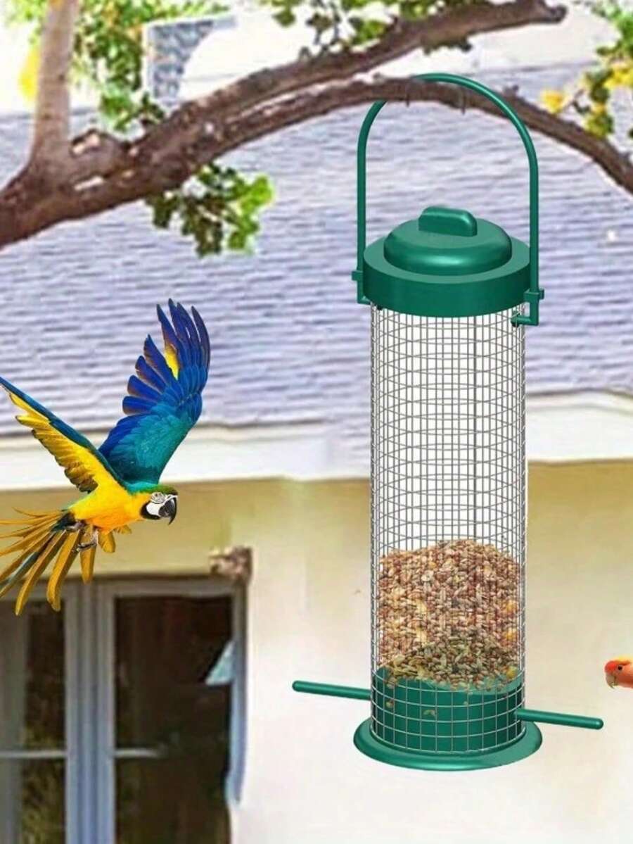 简易户外花园悬挂式喂鸟器，畅销自动蜂鸟喂食器，适用于庭院和野生动物喂食 - 彩色 - 查看 1