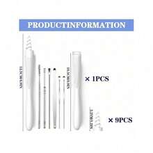 Ear Wax Removal Kit 8-In-1 - Medical Grade Silicone Cleaner With 15 Interchangeable Tips (Scoop/Spiral/Hook/Brush) - Safe & Gentle For Kids/Adults/Seniors - ENT Doctor Approved Design - Portable Waterproof Case - Includes Irrigation System & Massage Function - Perfect For Travel & Home Use - Hypoallergenic & Reusable - 白色 - 查看 7