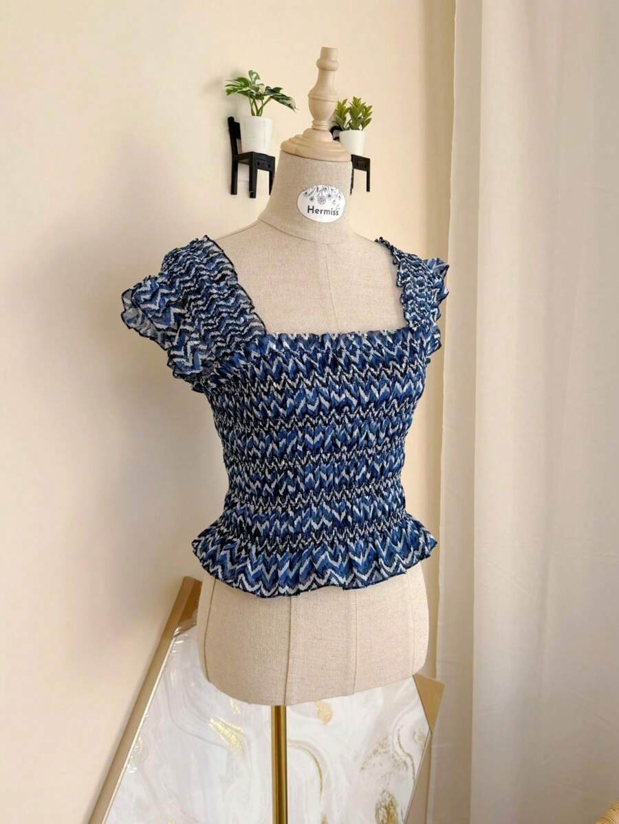 Women T-Shirts - Xanh và trắng - Xem 1