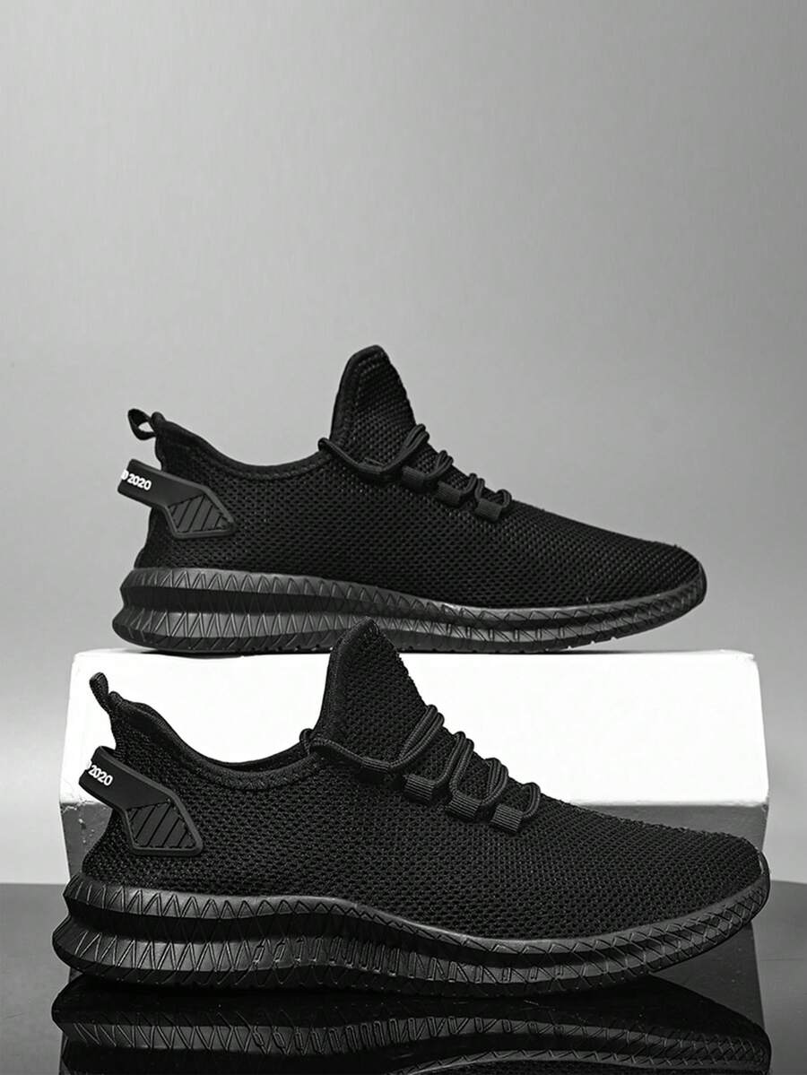 Men's Low-Top Breathable, Lightweight, Non-Slip, Wear-Resistant, Outdoor, Four Seasons Fashion All-Match Men's Shoes Running Shoes Sports Shoes - 黑色 - 查看 1