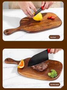1/2pcs木制创意菜板，侧肩拍水钻板，实木面包板，披萨板，寿司板，水果菜板不对称双面菜板，水果盘，小吃盘，餐具盘，餐桌装饰盘 - 多重規格 - 查看 11