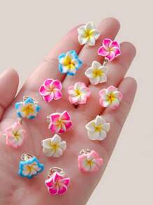 Set de 10 pinzas para el cabello con flores de margarita 3D en degradado para niñas/niños, accesorios para el cabello, estilo europeo y americano, pinza para el flequillo