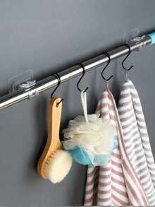 8 Stücke/4 Stücke/20 Stücke/16 Stücke/10 Stücke/2 Stücke Gardinenstangen-Halterungen ohne Bohren, selbstklebende Gardinenstangen-Clips, Gardinenstangen-Haken ohne Nagel verstellbar, Duschvorhang-Ringe, wandmontierte Haken, Schwerlast Klebehaken für Küche/Bad, Einweg, geeignet für Zuhause, Wohnzimmer, Schlafzimmer, Küche, Bad, Hotel - Verschiedenfarbig - Übersicht 6