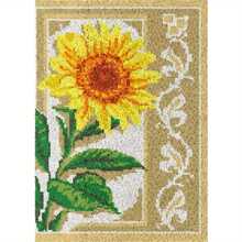 Kits de ganchillo de lazo para niños y adultos para manualidades de alfombras DIY, artesanía, alfombras para decoración del hogar, regalos festivos, Girasol 20.47in*14.96in 52cmx38cm