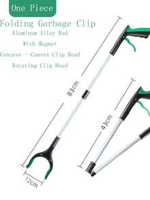 2PCS折叠垃圾夹加厚铝合金卫生垃圾夹多功能拾取器 - 彩色 - 查看 4