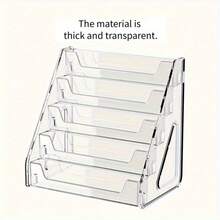 رف كتب اكريليك على ثلاث/خمس طبقات، رف تخزين على طبقات للكتب والمجلات وحامل الكتب بجانب السرير