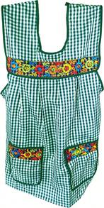 Traditional Mexican Apron For Women With Pockets Beautiful Flower Embroidery - Mandiles Para Mujer Mexicanos Mandil,6714092 - Green - View 6