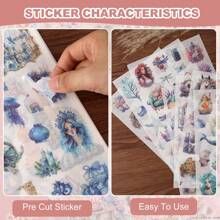 复古剪贴簿贴纸 480 张预切人物/花朵贴纸，适用于剪贴簿，和纸贴纸，用于日记，日记贴纸，成人剪贴簿用品 - 彩色 - 查看 11