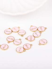 10 pièces/paquet Pendentif lettre "MOM", accessoires DIY pour collier, bracelet, cadeau de fête des mères - Mode - Voir 8