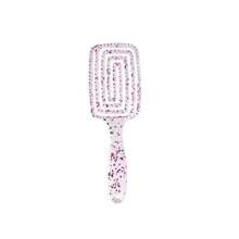 5 Stück/3 Stück/2 Stück/1 Stück Damen Kamm mit Cut Out Kristall, flauschiger hoher Kamm, mit glänzender Dekoration, transparente Haarbürste, Nylonborsten, ABS-Kunststoffgriff, kreisförmiges Hohldesign, Körperpflegeprodukt, Haarstylingmassagegerät für langes Haar, geeignet für feuchtes und trockenes Haar, normaler Haartyp