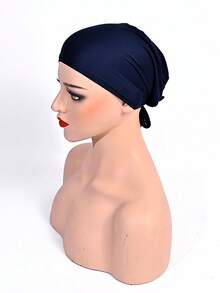 1pc Women's New Solid Color Viscose Elastic Drawstring Adjustable Headband Cap - Strappy Bottom Hat - View 14