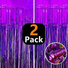 4 Packs Foil Curtain Backdrop Silver Metallic Tinsel Foil Fringe Curtains Photo Booth Props For Birthday Wedding Engagement Baby Shower Bachelorette Christmas Holiday Celebration Party Decorations - Light Blue - View 10