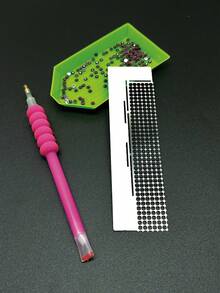 1 pieza Regla para pintura de diamantes, Regla de cuadrícula de diamantes de acero inoxidable 5D con 216 agujeros, 1 pieza Herramienta de fijación para pintura de diamantes, Adecuado para manualidades de pintura de diamantes DIY (1 Set) - Plateado - Ver 1